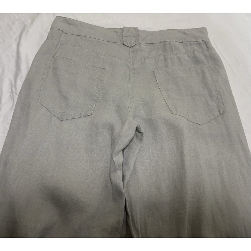 Linen Wide Leg Pants Tan Button Up Cottage Prairie Beach Coastal Women’s Size S - Picture 6 of 11